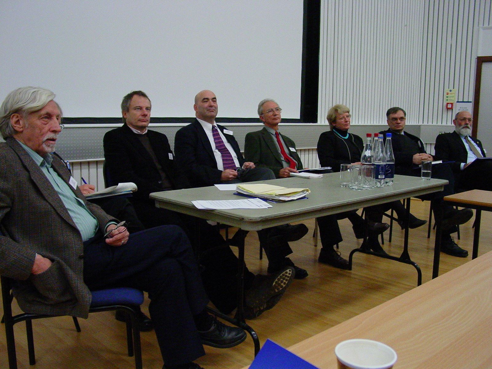 Paul Oliver (left) with leading lights of vernacular architecture study at the Oxford conference, 2006